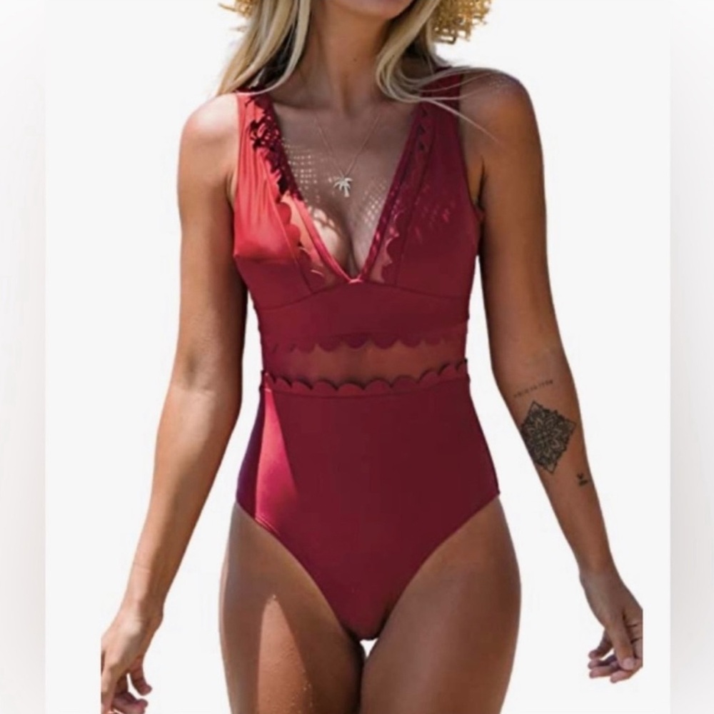 Cupshe Red One Piece Swimsuit